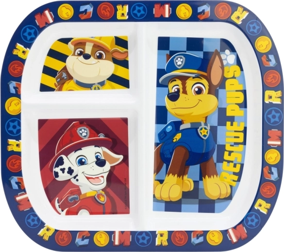 Assiette pour enfant Paw Patrol avec compartiments Boy Rescue Pups 22 cm