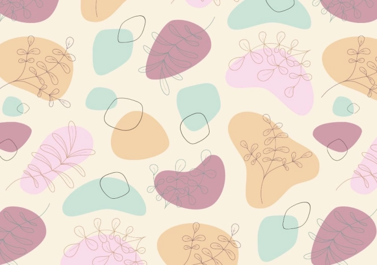 Enveloppe colorée C6 avec motif de feuilles colorées