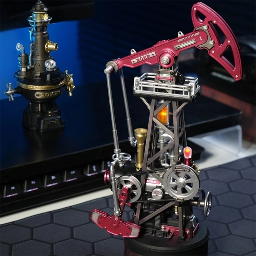 Détails métalliques et socle stable