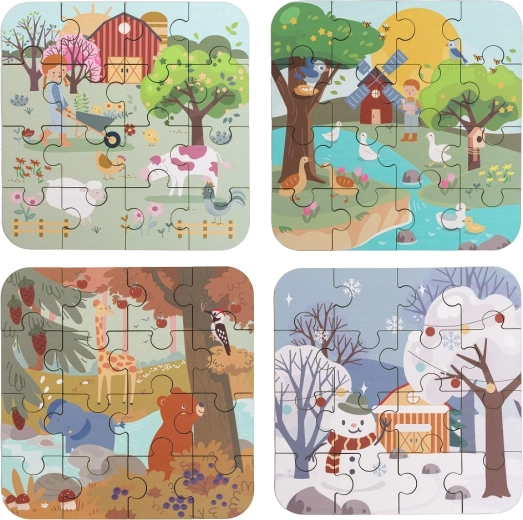 Les quatre saisons dans des illustrations pour enfants