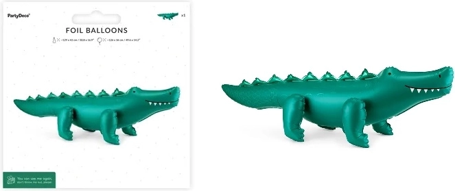 Ballon en aluminium sur pied crocodile 126 × 36 cm