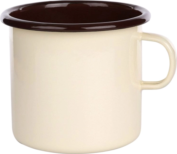 Tasse émaillée Silesia 0,45 l crème avec intérieur foncé