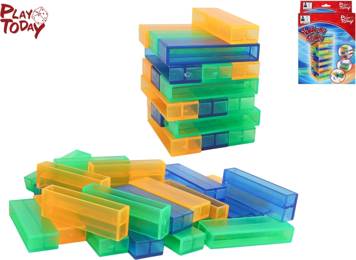 Play Today tour empilable – jeu d’équilibre familial en blocs transparents
