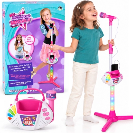 Microphone pour enfants sur pied avec panneau musical
