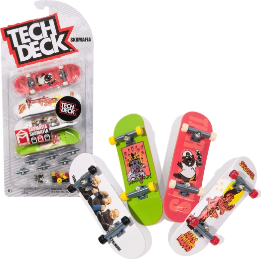 Tech Deck fingerboard set de 4 mini skateboards à doigts SK8MAFIA