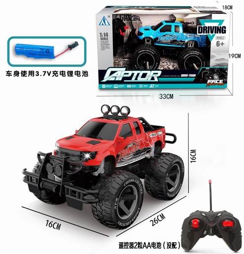 Voiture tout-terrain télécommandée Jeep Raptor 1:14