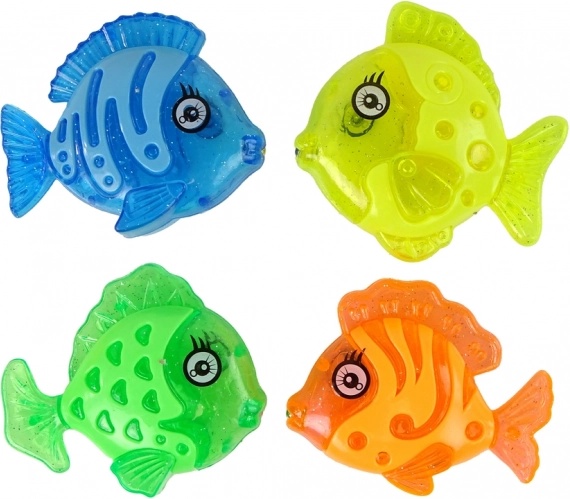 4 poissons magnétiques aux couleurs vives