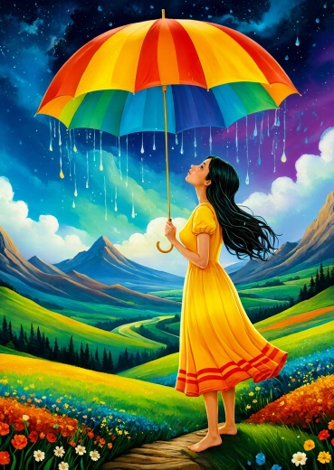 Puzzle Enjoy Parapluie arc-en-ciel 1000 pièces
