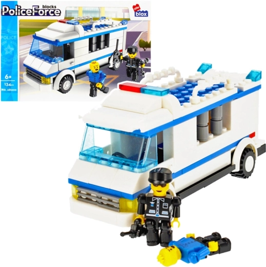 Set de construction transport pénitentiaire de la police avec policier et prisonnier