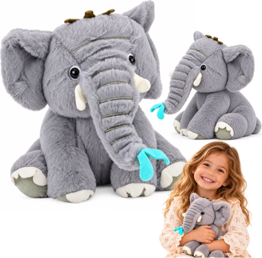 Éléphanteau en peluche avec couronne 26 cm