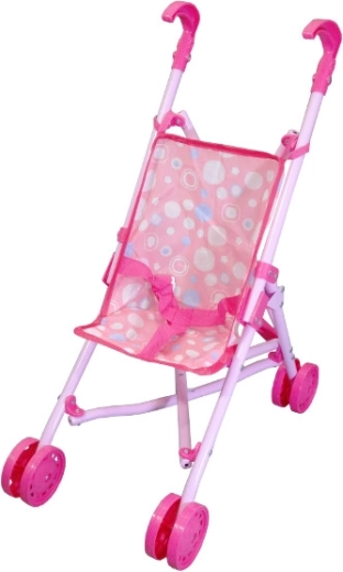 Poussette pour poupées avec châssis métallique – rose