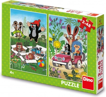 Puzzle Dino Krtek – aventures joyeuses 2×48 pièces