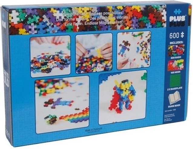Jeu de construction PLUS-PLUS mini mix 600 pcs (basic/neon) + 2 plaques