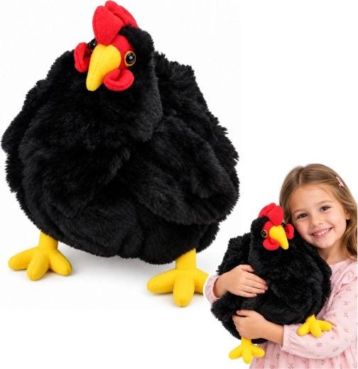 Poule noire en peluche 40 cm