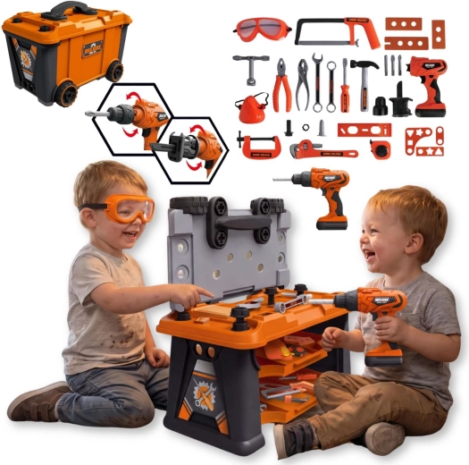 Atelier pour enfants TinyMini avec outils, 65 pièces