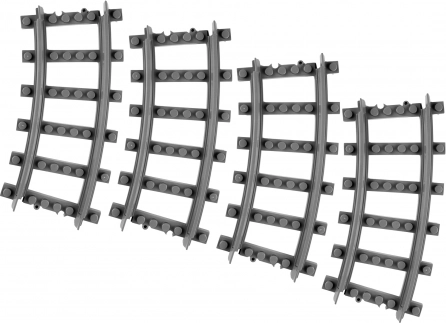Kit de rails courbés pour trains et tramways RAPPA – 4 pcs