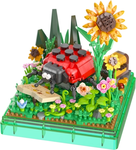 Motif coccinelle dans la prairie