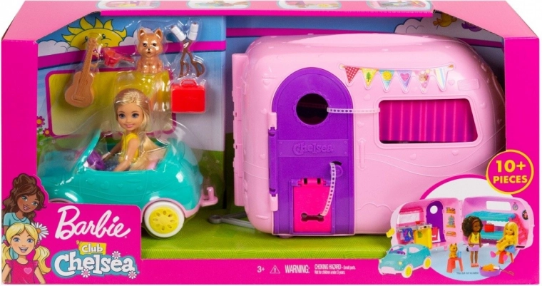Barbie Chelsea caravane de camping avec poupée et petit chien