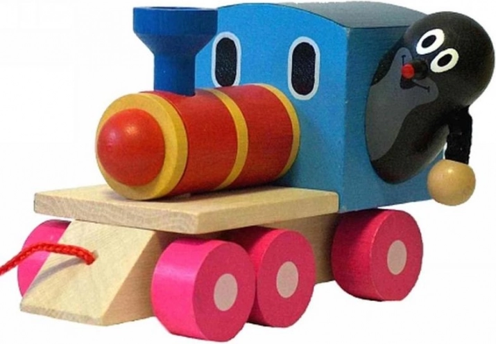 Locomotive en bois à tirer avec la Petite Taupe