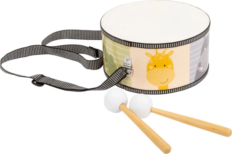 Small Foot tambour pour enfants Safari coloré avec baguettes