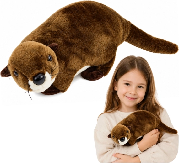 Peluche loutre brune 37 cm