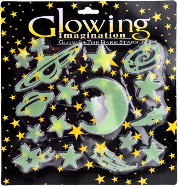 Autocollants fluorescents étoiles brillantes