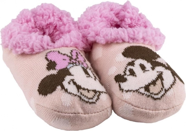 Chaussons tricotés d’intérieur avec fourrure DISNEY MINNIE