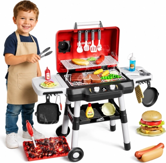 Barbecue de jardin interactif pour enfants Woopie avec effets de vapeur et 31 accessoires