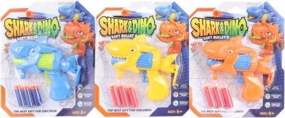 Pistolet requin pour fléchettes en mousse avec ventouses