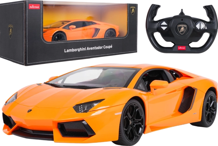 Voiture télécommandée Lamborghini Aventador RASTAR à l’échelle 1:10, orange