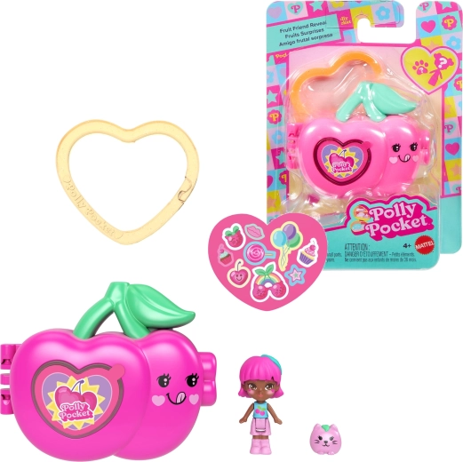 Polly Pocket – coffret compact fruit cerise avec figurines et accessoires