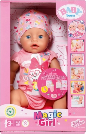 Poupée BABY born avec tétine magique, fille 43 cm