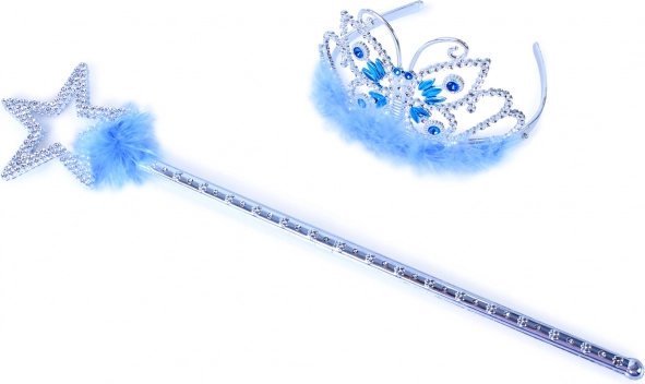 Ensemble de Diadème de Princesse et Baguette Magique