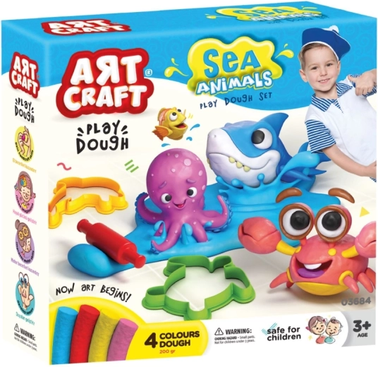 Quatre couleurs de pâte à modeler
