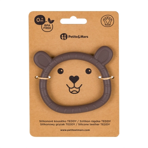 Anneau de dentition en silicone Teddy Bitter Cocoa 0m+ PETITE&MARS