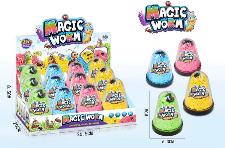 Vers de main – set de jouets en caoutchouc, 12 pcs, couleurs assorties