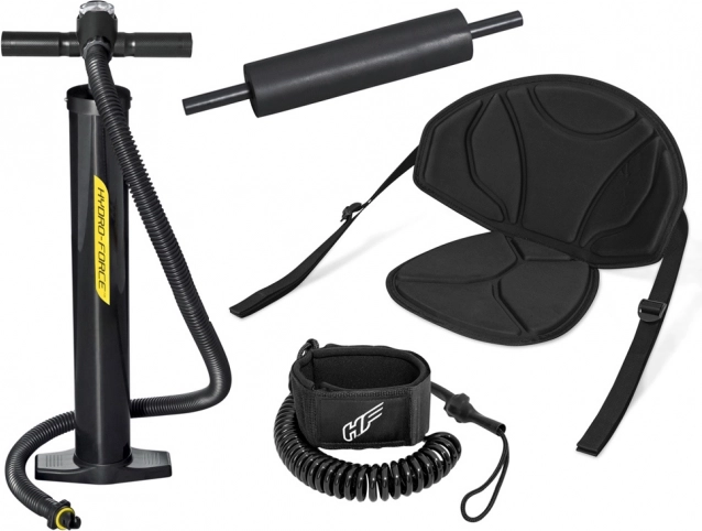 Équipement complet, avec pagaie réglable et accessoires