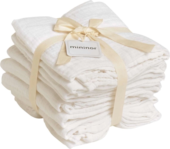 Couches en mousseline Mininor blanches (8 pcs)