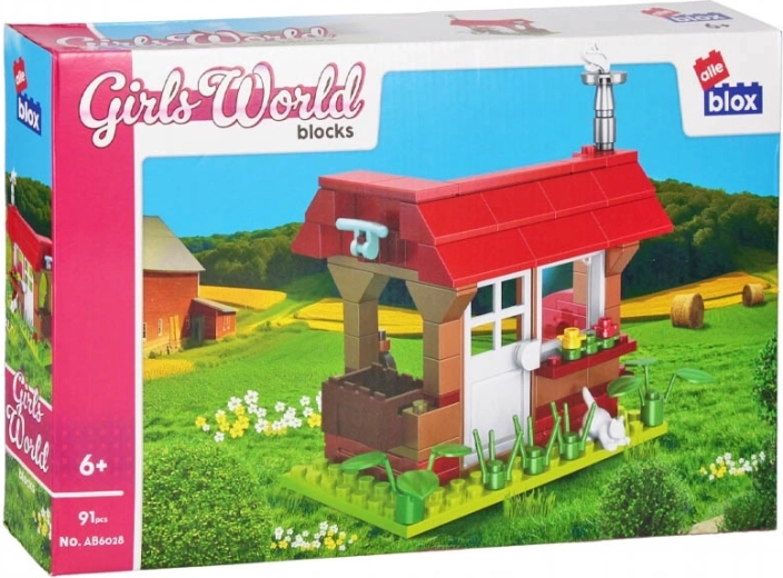 Maison de poupée en briques pour filles, 91 pièces