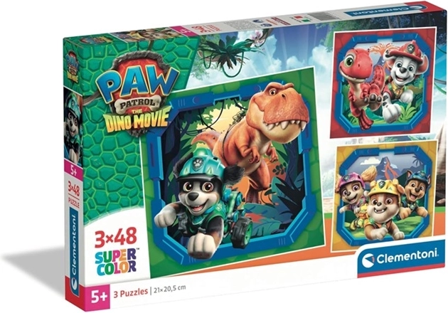 Puzzle Clementoni Pat' Patrouille Dino Movie 3×48 pièces (Square)