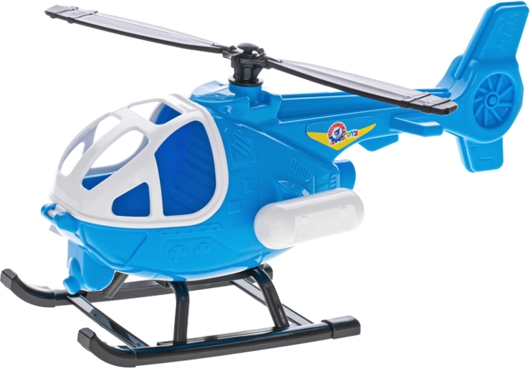 Hélicoptère en plastique bleu avec cabine ouvrante 25 cm