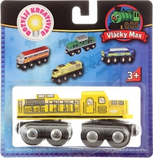 Locomotive jaune Vle10dky Max pour circuits de train en bois