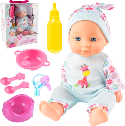Poupée bébé 29 cm avec accessoires et pot