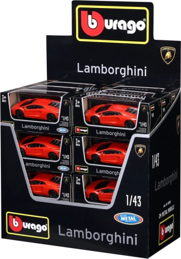 Modèle de voiture en métal BBURAGO Street Fire Lamborghini 1:43 (présentoir de 24 pièces)