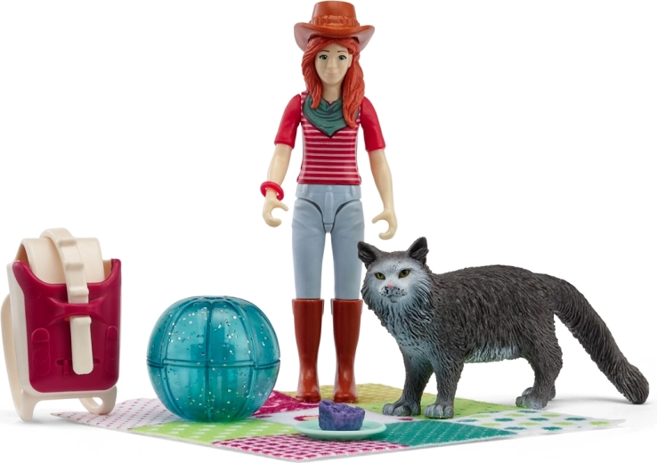 Schleich pocket set divertissement de pique-nique avec Hannah et son chat