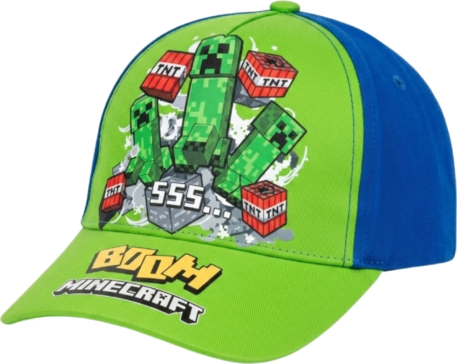 Casquette enfant Minecraft Creeper vert-bleu