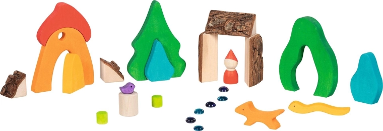 Clairière magique de la forêt avec des lutins