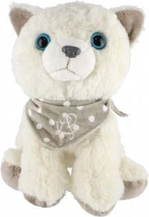 Chaton en peluche avec foulard 22 cm