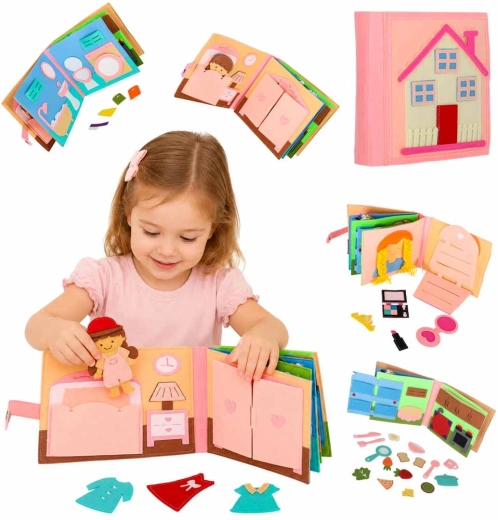Livre sensoriel en feutrine 3D maison pour enfants