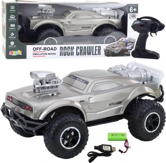 Grande voiture RC tout-terrain 1:8, argent
